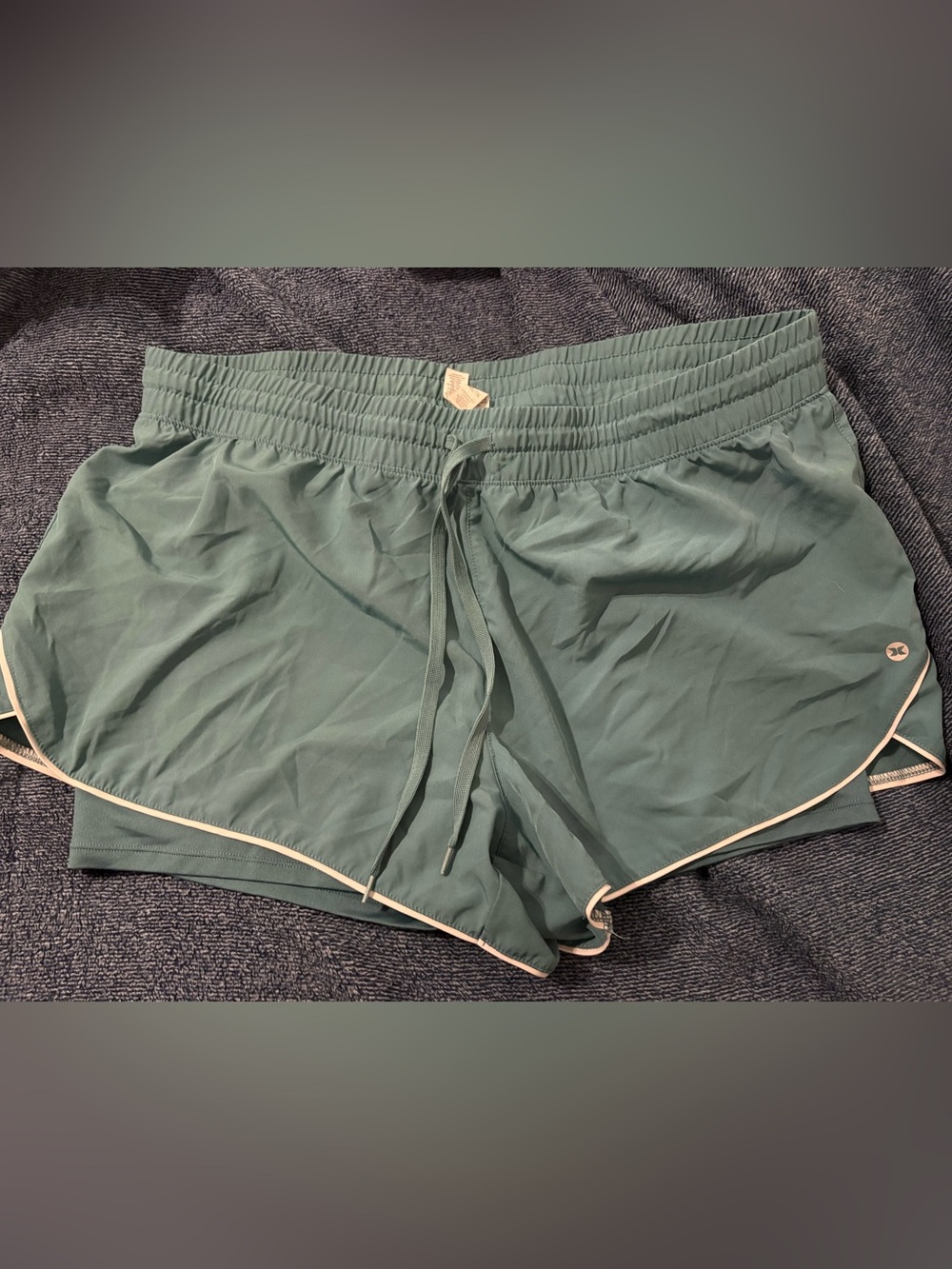 Women’s RBX Athletic Running Shorts - Green with Contrast Trim